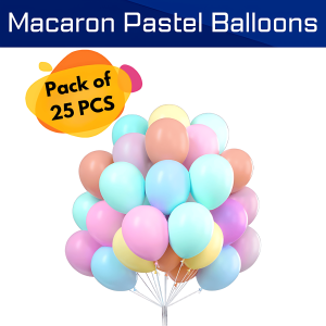 Macaron Pastel Balloons for Birthdays, Anniversaries, Weddings, Baby Showers, Valentine's and Event Decoration- (Pack of 25 Pcs)