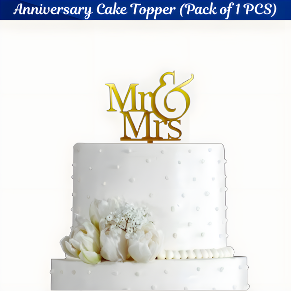 Happy Anniversary Cake Topper for Cake Decoration- (Pack of 1 Pcs)