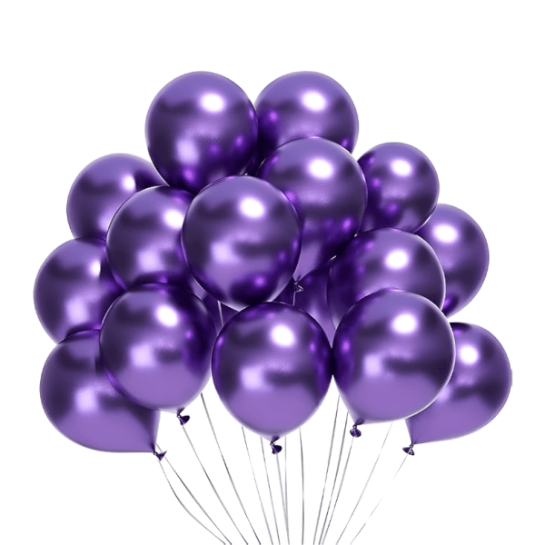 Latex Metallic Balloons For Anniversary, Birthday, Baby Shower, Valentine Day Party, Home, Restaurants and Showroom Decoration- (Pack of 25 Pcs)