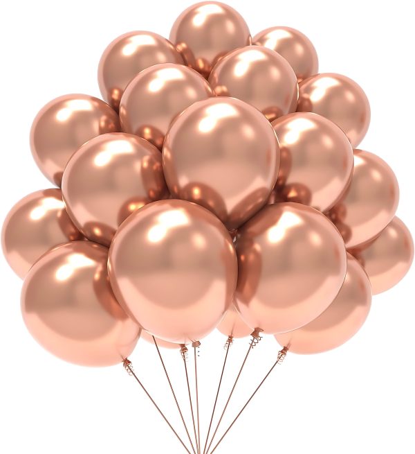 Latex Metallic Balloons For Anniversary, Birthday, Baby Shower, Valentine Day Party, Home, Restaurants and Showroom Decoration- (Pack of 25 Pcs)