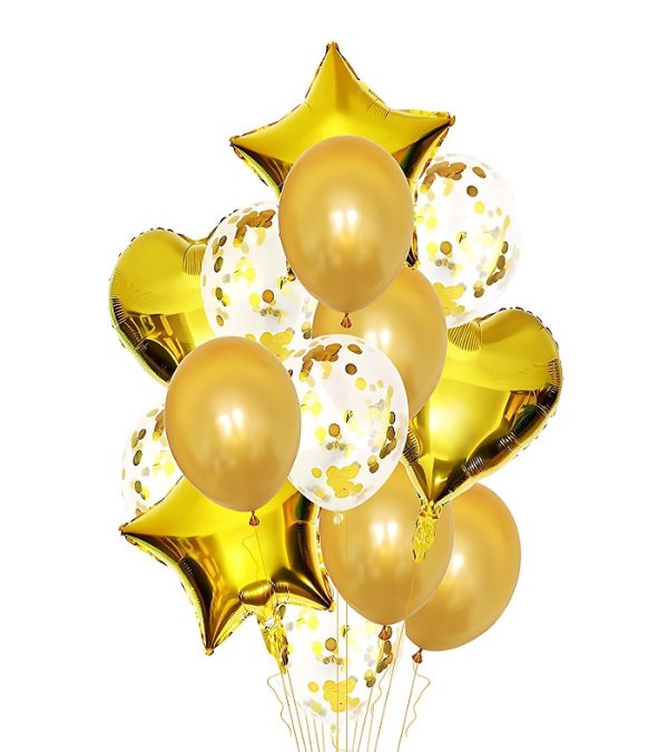 14 PCS Party Balloons Combo for For Anniversary, Birthday, Baby Shower, Valentine Day Party, Home, Restaurants and Showroom Decoration- (Pack of 14 Pcs)