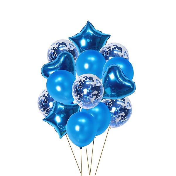 14 PCS Party Balloons Combo for For Anniversary, Birthday, Baby Shower, Valentine Day Party, Home, Restaurants and Showroom Decoration- (Pack of 14 Pcs)