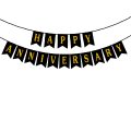 Happy Anniversary Paper Banner – Black & Red Color Banner for Anniversary Decoration - (Pack of 1 Pcs)