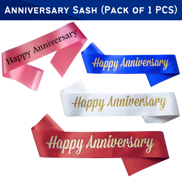 Anniversary Couple Sash for Men and Women Anniversary Party- (Pack of 01 Pcs)