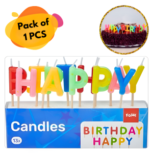 Happy Birthday Candle (Multicolor) for Party and Cake Decoration- (Pack of 01 Pcs)