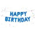 Happy Birthday Foil Banner Balloons - Birthday Multicolor, Black, Red, Golden, Silver, Blue And Pink Foil Birthday Banner for Birthday Decoration - (Pack of 1 Pcs)
