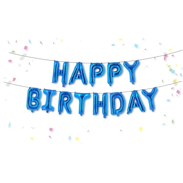 Happy Birthday Foil Banner Balloons - Birthday Multicolor, Black, Red, Golden, Silver, Blue And Pink Foil Birthday Banner for Birthday Decoration - (Pack of 1 Pcs)