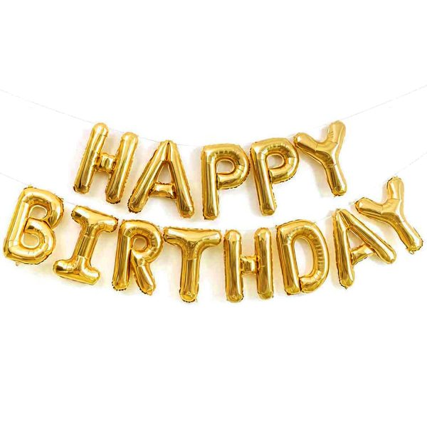 Happy Birthday Foil Banner Balloons - Birthday Multicolor, Black, Red, Golden, Silver, Blue And Pink Foil Birthday Banner for Birthday Decoration - (Pack of 1 Pcs)