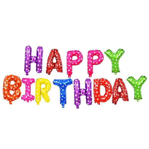 Happy Birthday Foil Banner Balloons - Birthday Multicolor, Black, Red, Golden, Silver, Blue And Pink Foil Birthday Banner for Birthday Decoration - (Pack of 1 Pcs)