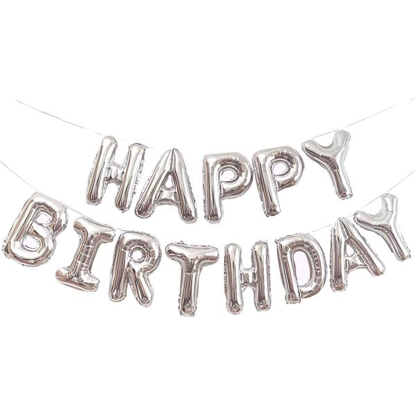 Happy Birthday Foil Banner Balloons - Birthday Multicolor, Black, Red, Golden, Silver, Blue And Pink Foil Birthday Banner for Birthday Decoration - (Pack of 1 Pcs)