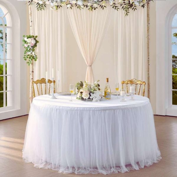 Table Skirt for Birthday Party, Wedding & Cake Table Decoration - Enhance Event Decor with Stylish Table Cover - (Pack of 1 Pcs)