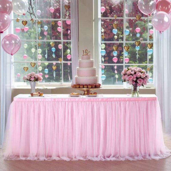 Table Skirt for Birthday Party, Wedding & Cake Table Decoration - Enhance Event Decor with Stylish Table Cover - (Pack of 1 Pcs)