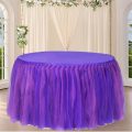 Table Skirt for Birthday Party, Wedding & Cake Table Decoration - Enhance Event Decor with Stylish Table Cover - (Pack of 1 Pcs)
