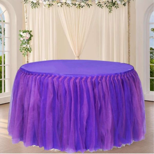 Table Skirt for Birthday Party, Wedding & Cake Table Decoration - Enhance Event Decor with Stylish Table Cover - (Pack of 1 Pcs)