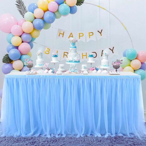 Table Skirt for Birthday Party, Wedding & Cake Table Decoration - Enhance Event Decor with Stylish Table Cover - (Pack of 1 Pcs)
