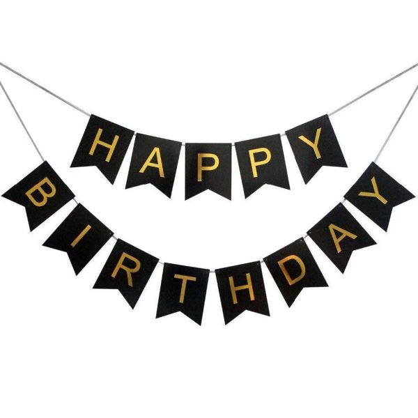 Happy Birthday Paper Banner - Birthday Multicolor, Black, Red, Light Blue, Pink And White Paper Birthday Banner for Birthday Decoration - (Pack of 1 Pcs)