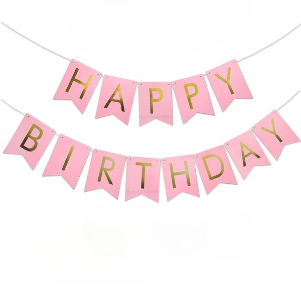 Happy Birthday Paper Banner - Birthday Multicolor, Black, Red, Light Blue, Pink And White Paper Birthday Banner for Birthday Decoration - (Pack of 1 Pcs)