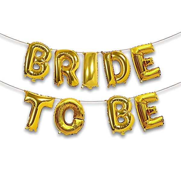 Bride To Be Golden Foil Banner Balloon for Party Decoration- (Pack of 1 Pcs)