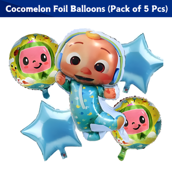 Character Foil Balloon Set for Party Decorations –Hello Kitty, Cocomelon, Boss Baby, Unicorn, Frozen, Jungle, Car & Spider-Man, Baby Shark, Baby Boy & Girl Themes – Perfect for Kids’ Birthday Parties and Events – Pack of 5 pcs
