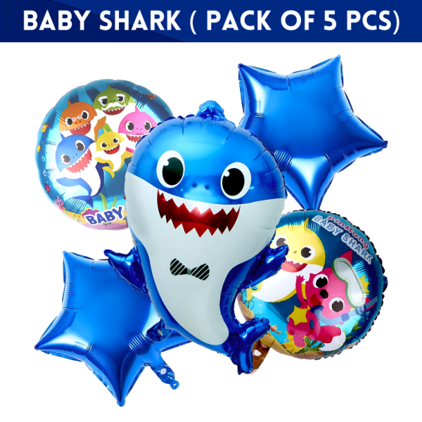 Character Foil Balloon Set for Party Decorations –Hello Kitty, Cocomelon, Boss Baby, Unicorn, Frozen, Jungle, Car & Spider-Man, Baby Shark, Baby Boy & Girl Themes – Perfect for Kids’ Birthday Parties and Events – Pack of 5 pcs