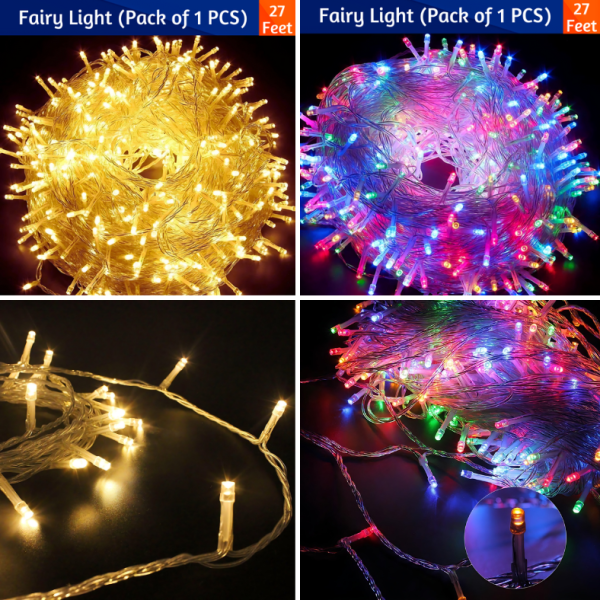 Fairy Lights, Dazzle Bright Fairy String Golden & Multicolor Lights for Home, Birthday, Holiday Parties & Room Decorations- (Pack of 1 Pcs)