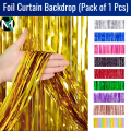 Foil Curtain Backdrop Golden, Silver, Blue, Red, Black & Pink Color For Party Decorations– (Pack of 1 Pcs)