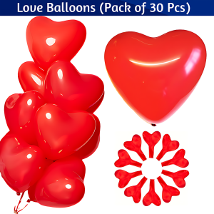 Heart Shape Love Balloon For Birthday, Anniversary, Valentine’s Day And Event Decoration- (Pack of 30 Pcs)