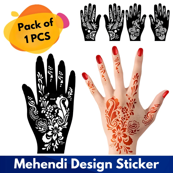 Mehedi Design Sticker for Girls, Womens & Kids - (Pack of 01 Pcs)