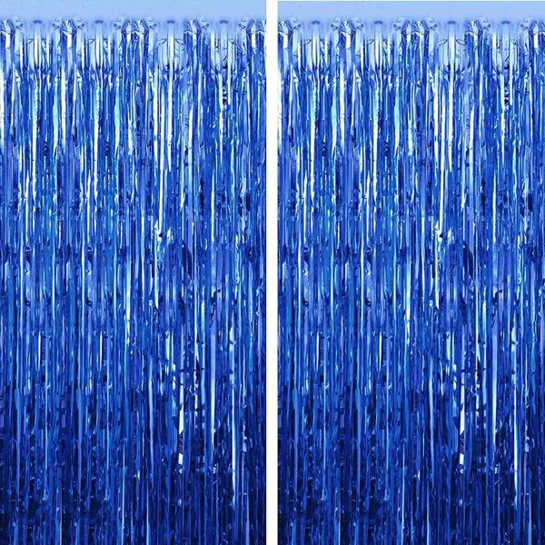 Foil Curtain Backdrop Golden, Silver, Blue, Red, Black & Pink Color For Party Decorations– (Pack of 1 Pcs)