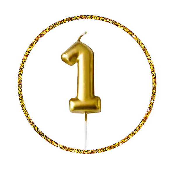 Golden Number Candle For Birthday, Anniversary, Events And Party Decoration Items- (Pack of 1 Pcs)
