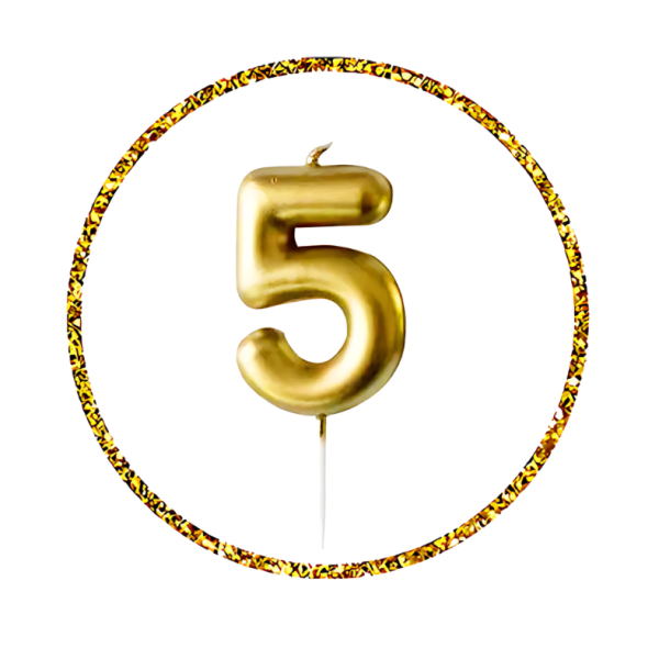 Golden Number Candle For Birthday, Anniversary, Events And Party Decoration Items- (Pack of 1 Pcs)