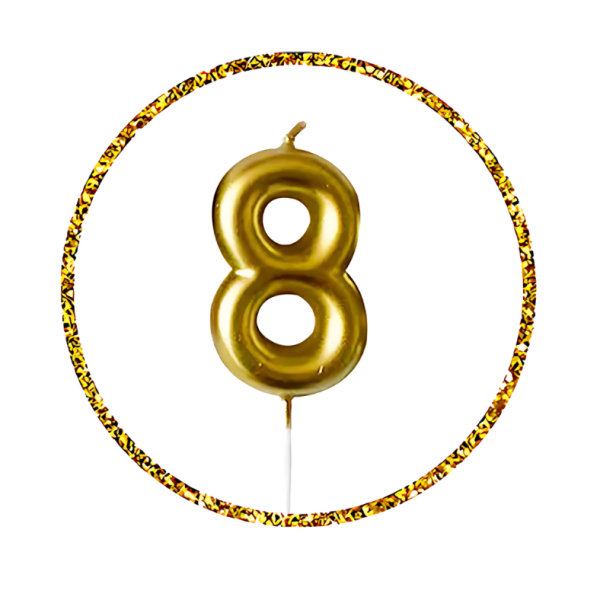 Golden Number Candle For Birthday, Anniversary, Events And Party Decoration Items- (Pack of 1 Pcs)