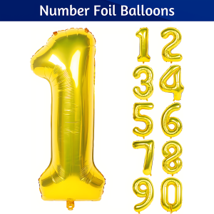 Number Foil Balloon For Birthday, Anniversary, Events And Party Decoration Items- (Pack of 1 Pcs)