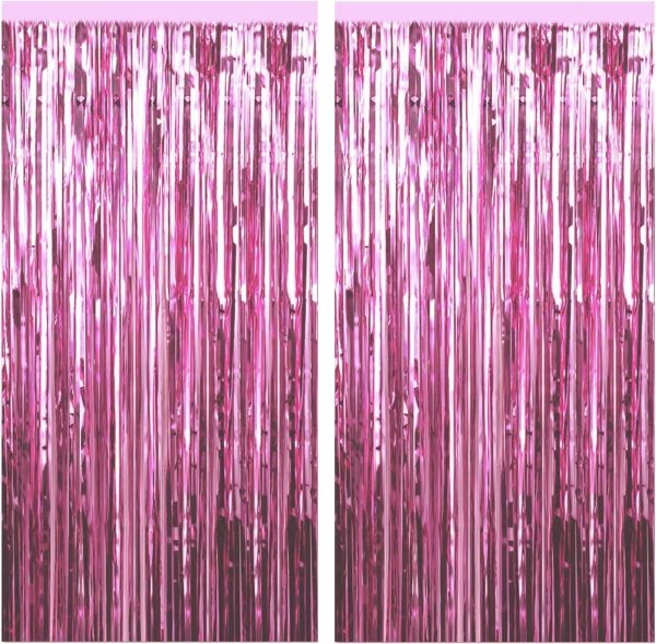 Foil Curtain Backdrop Golden, Silver, Blue, Red, Black & Pink Color For Party Decorations– (Pack of 1 Pcs)