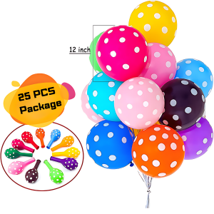 Polka Dot Party Balloons (Multicolor) For Anniversary, Birthday, Baby Shower, Valentine Day, New Year, Home, Showroom And Events Decoration- (Pack of 25 Pcs)