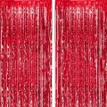 Foil Curtain Backdrop Golden, Silver, Blue, Red, Black & Pink Color For Party Decorations– (Pack of 1 Pcs)