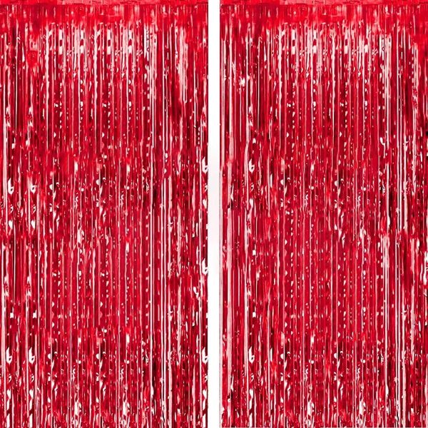 Foil Curtain Backdrop Golden, Silver, Blue, Red, Black & Pink Color For Party Decorations– (Pack of 1 Pcs)