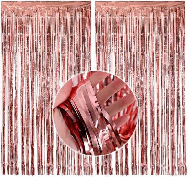 Foil Curtain Backdrop Golden, Silver, Blue, Red, Black & Pink Color For Party Decorations– (Pack of 1 Pcs)