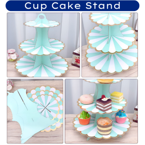 3-Tier Cardboard Dessert & Cupcake Stand – Perfect for Birthdays, Weddings & Parties- (Pack of 1 Set)