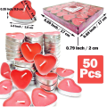 50 Pcs Love Candle/Heart Shape Candle/Red Love Cande for Wedding, Birthday, Party, and Anniversary Decoration- (Pack of 50 Pcs)