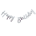 Happy Birthday Metallic Cursive Banner/Script/Italic Letter Banner for Birthday Decoration - (Pack of 1 Pcs)