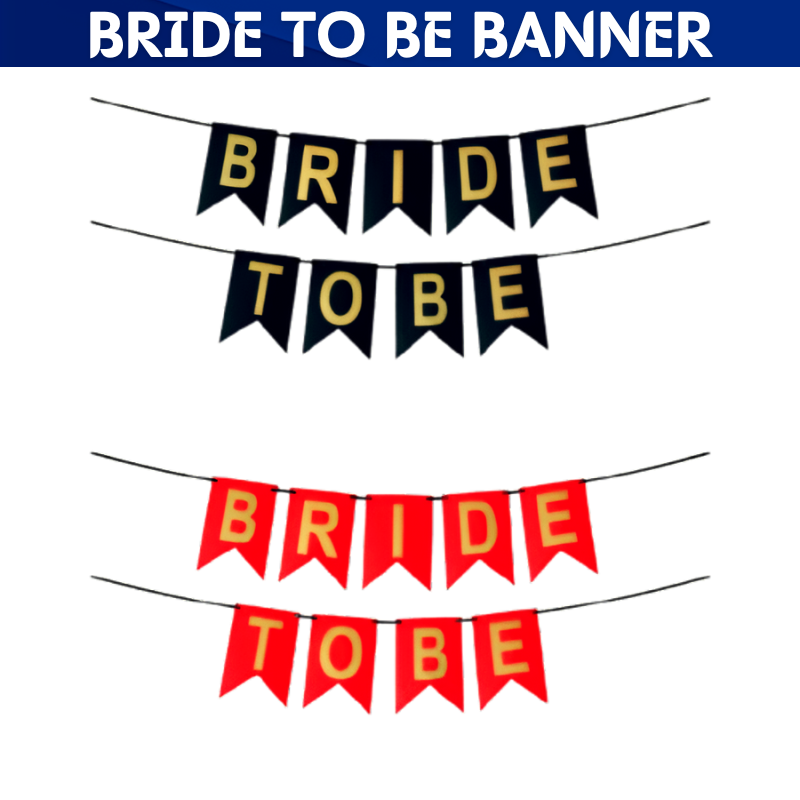 1 Bride To Be Card Banner Bride To Be Card Banner – Elegant Black & Red Party Banner for Bridal Shower, Wedding, Bachelorette & Engagement Decoration – (Pack of 1 Pc)