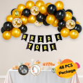 Bride To Be Party Decoration Combo Pack – Banner, Metallic Balloons (Golden & Black), Confetti Balloons & Balloon Arch Kit with Tape (48 Pcs Set)