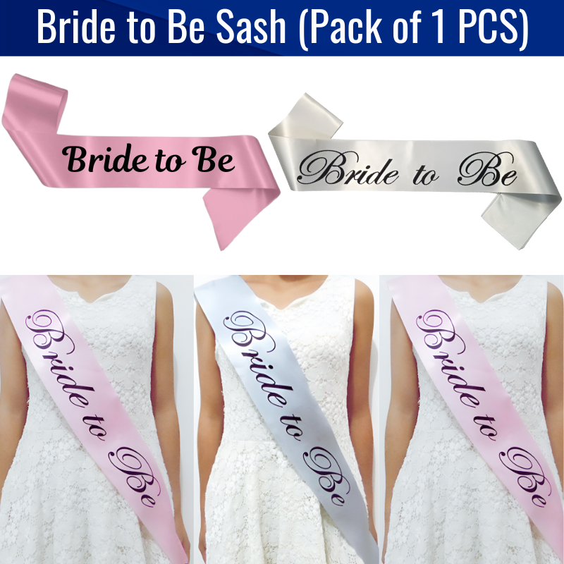 1 Bride To Be Sash Bride To Be Sash – Pink & White Satin Sash for Wedding, Bachelorette & Bridal Shower Party Decoration (Pack of 1 Pc)
