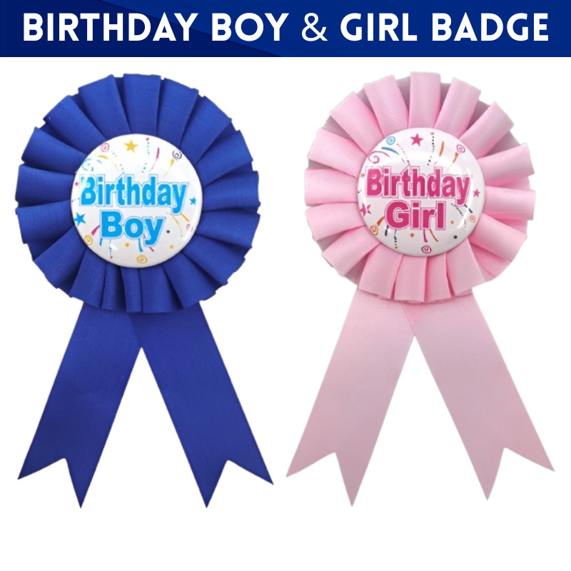 1 Birthday Boy & Girl Badge Birthday Boy & Birthday Girl Badge Pin- Birthday Sash Badge for Birthday Boy and Birthday Girl- (Pack of 1Pcs)