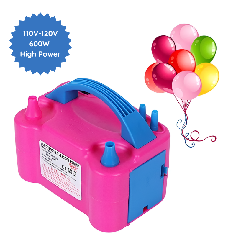 1 Electric Balloon Pump Electric Balloon Pump with Double Nozzle Inflator 110V-120V 600W High Power Blower Portable Pumper for Party, Wedding, Birthday & Event Decoration- (Pack of 1 Pcs)
