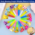 Party Blowing Dragon Whistle- Funny Colorful Party Blowers Horns Whistles for Kids Birthday Party- (Pack of 10 Pcs)