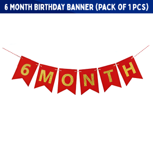 6-Month Birthday Banner | Half Way to One Milestone Birthday Decoration for Boys & Girls- (Pack of 1 Pcs)