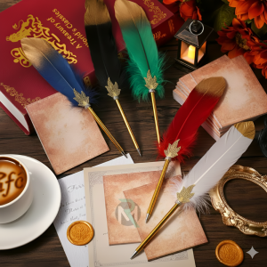 Feather Ballpoint Pen | Nature Feather Ballpen Retro Quill Design Pens for Wedding Signature, Bridal Signature, Writing, Gifting & More- (1 Pcs)