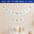 Half Way to One Birthday Banner | 6-Month Birthday Decoration for Boys & Girls- (Pack of 1 Pcs)